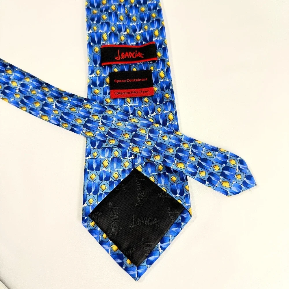 J. Garcia Tie Limited Edition Space Containers Collection 54 Abstract Silk Neckt